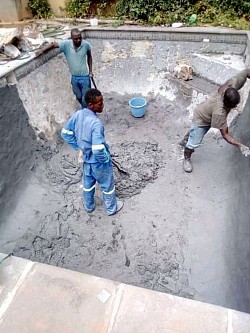 Plastering pool@ white river